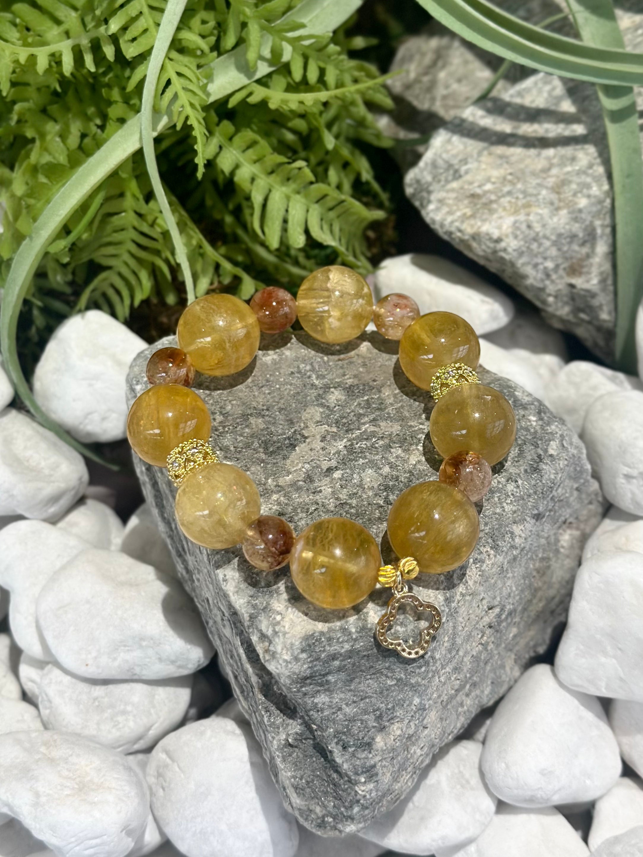 Citrine & Golden Rutilated Quartz Bracelet
