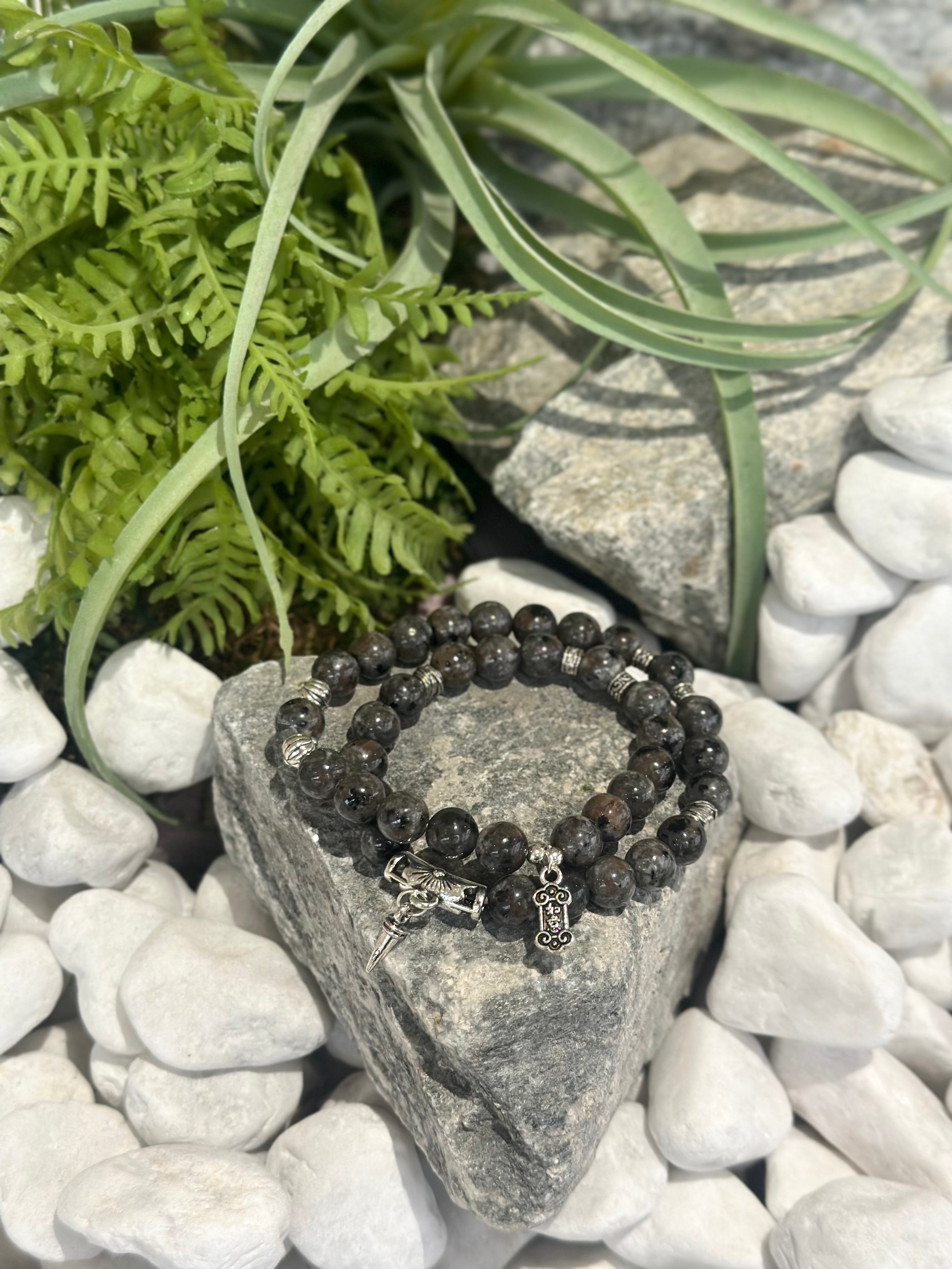 Flame Stone Double-Wrap Bracelet