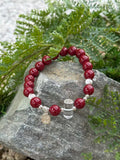 Cinnabar & Clear Quartz Bracelet