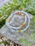 Floating Jade & South Red Agate Double-Wrap Bracelet