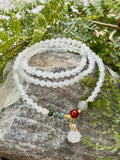 White Jade Beaded Triple-Wrap Bracelet