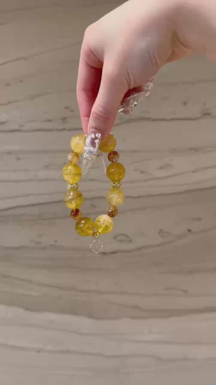 Citrine & Golden Rutilated Quartz Bracelet